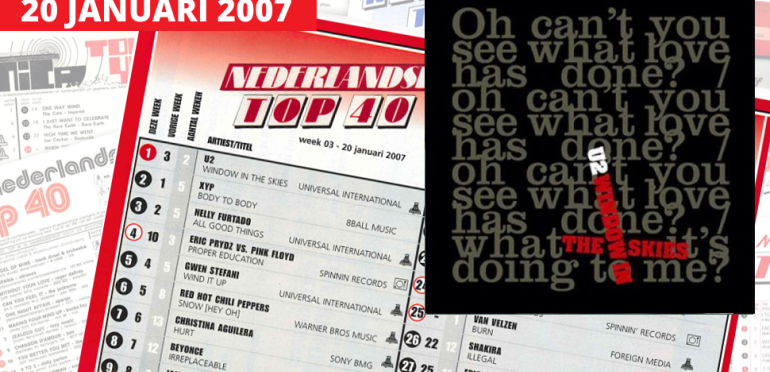 20 januari 2007 vierde nummer 1hit U2 Top 40nieuws